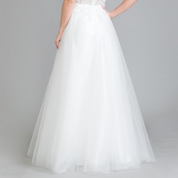 WEDDING BRDAL LONG MAXI White Sweetheart Neck Lace Bodice Prom Dress 010 - Picture 7 of 9